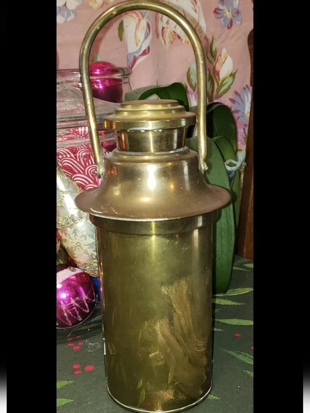 Vintage Brass Oil Lamp Binnacle 